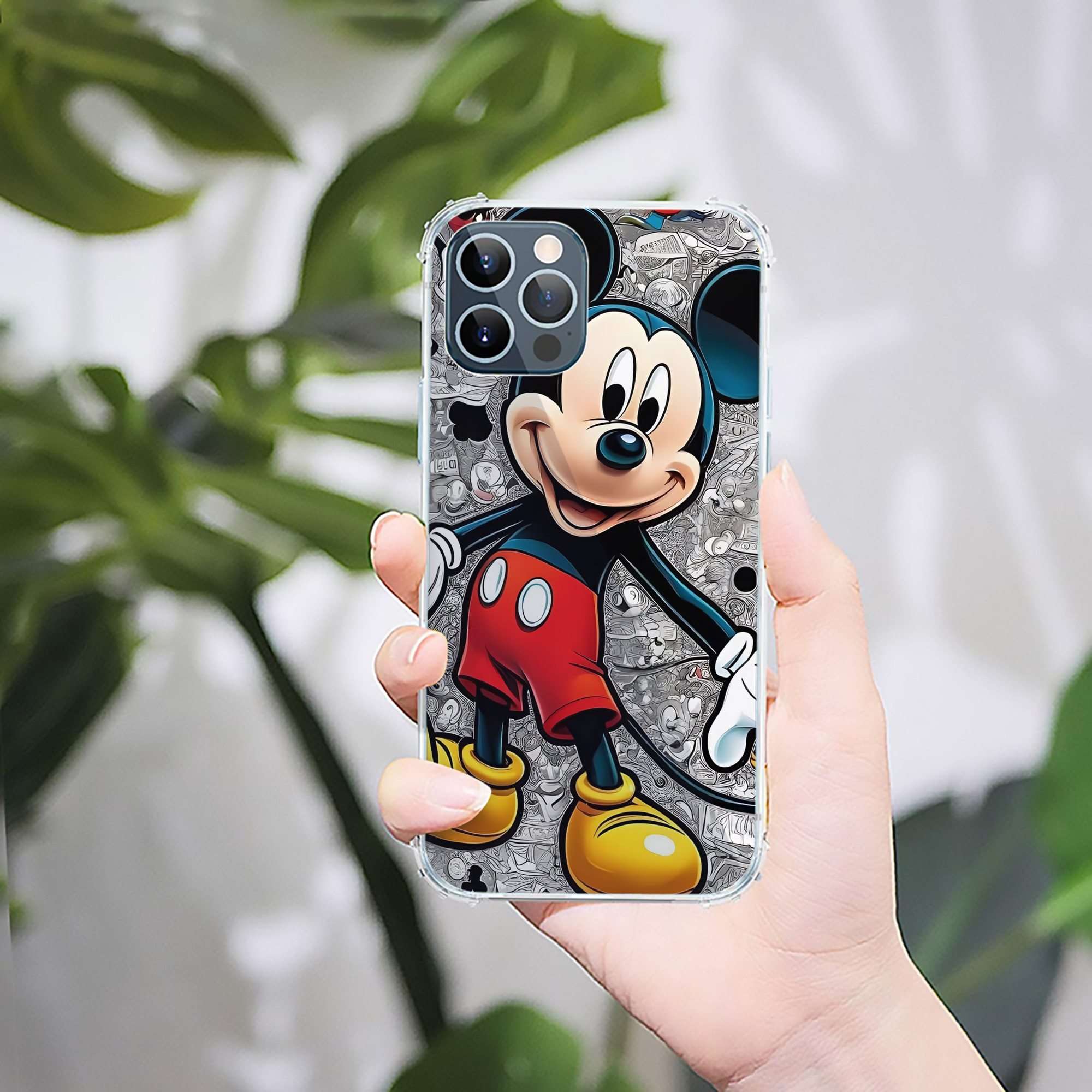 （画像用） ミッキーマウス Mickey Mouse 【iPhone 12シリーズ対応】透明スマホケース（クリアソフトケース）